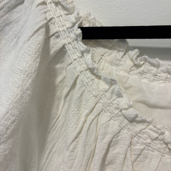 Faherty Annabelle White Organic Cotton Flax Dress Peasant Cottagecore Costal - Picture 7 of 14